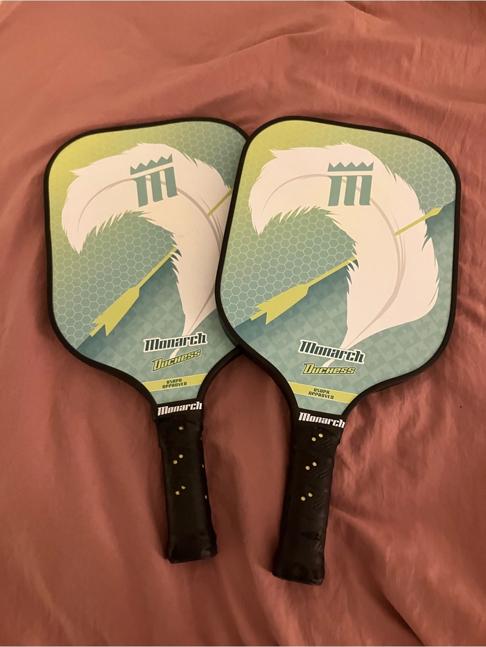Monarch - Duches Pickleball Paddles - Teal/White (Pair)